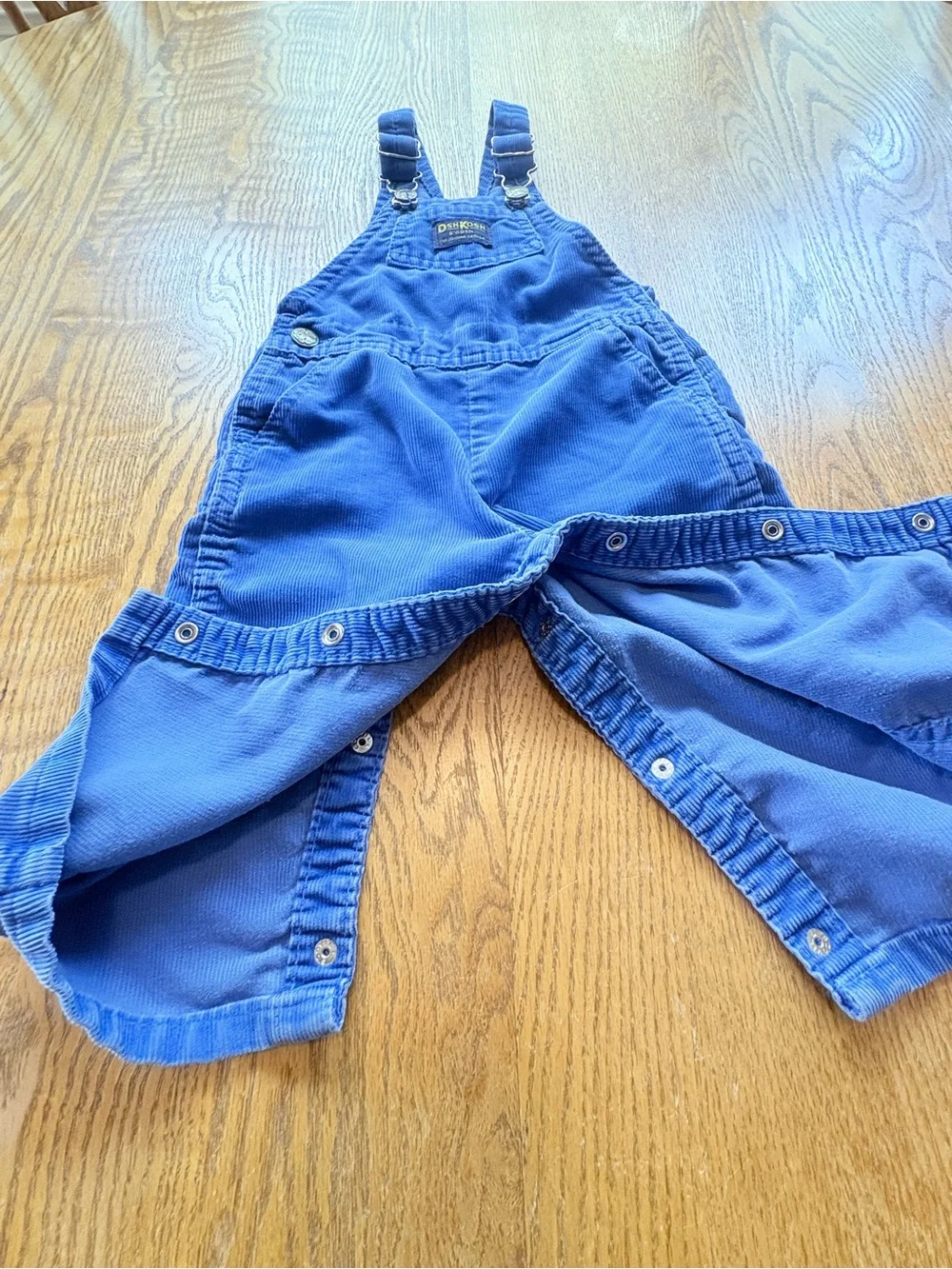 Vintage Toddler Oshkosh B’gosh Corduroy Blue Overalls 80’s-90’s 24 Mo
